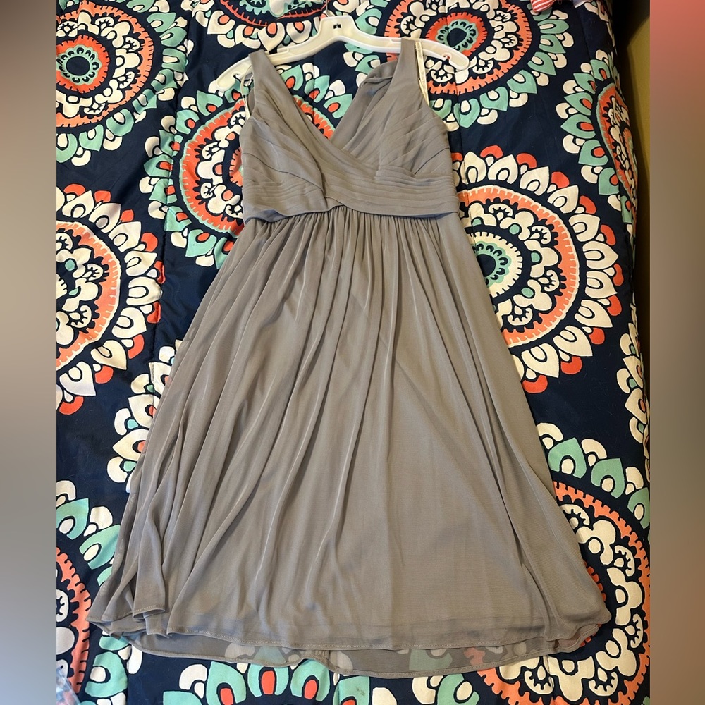 David’s bridal short bridesmaid dress, color mercury, size 8